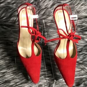 Terry Lewis Deep Red T-Strap Pump 6.5M